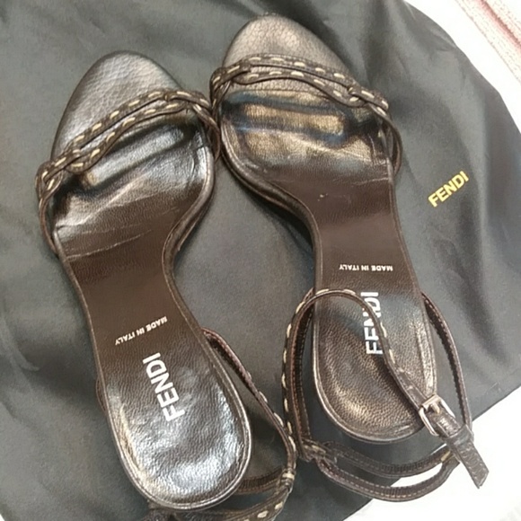 Fendi Shoes - Leather Fendi. Sandal with a heel